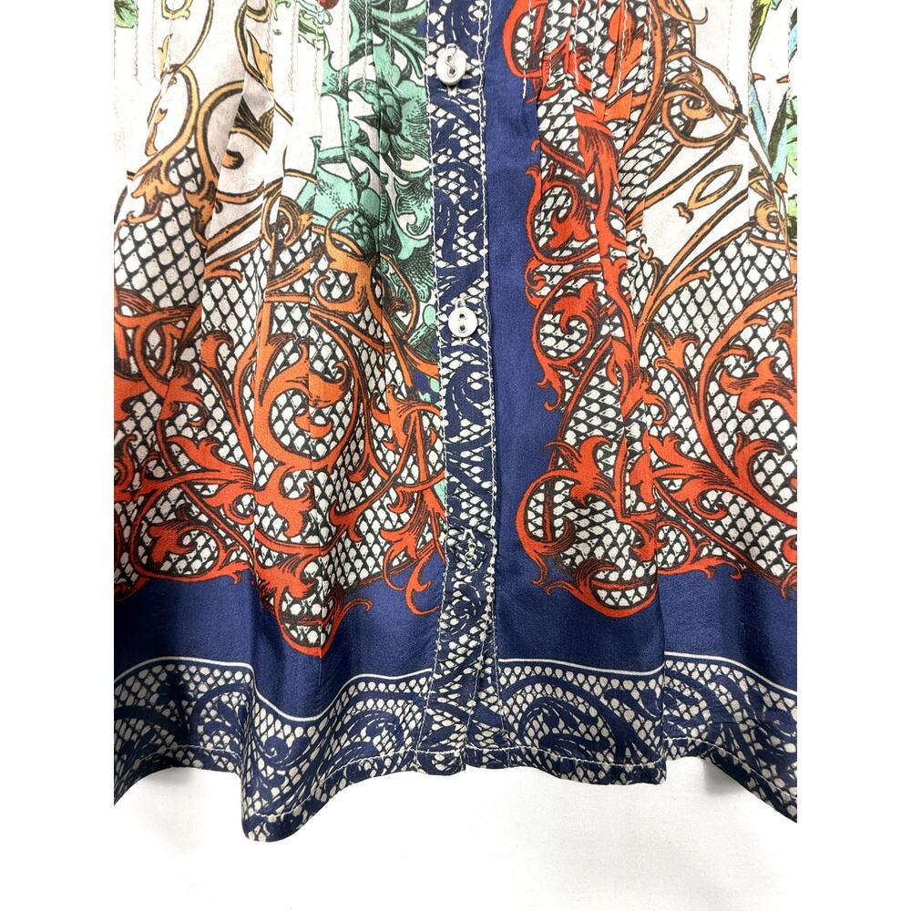 Johnny Was NWOT Evette 100% silk Blouse Sz XXL floral print ruffled neckline - Picture 4 of 14